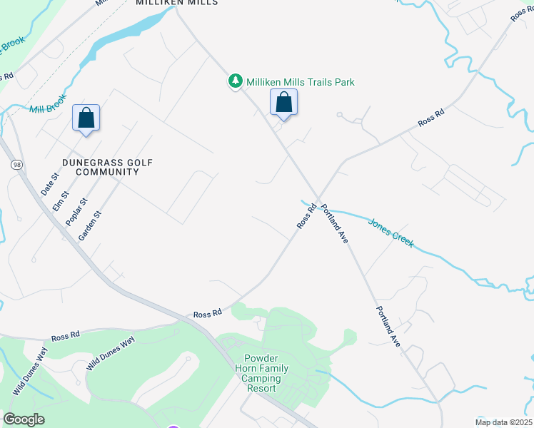 map of restaurants, bars, coffee shops, grocery stores, and more near 2 New Colony Drive in Old Orchard Beach