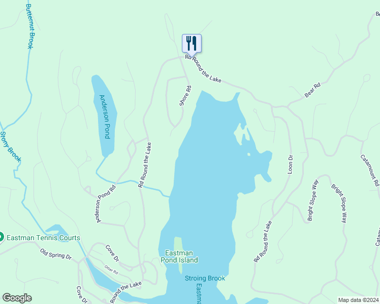 map of restaurants, bars, coffee shops, grocery stores, and more near 418 Road Round the Lake in Grantham