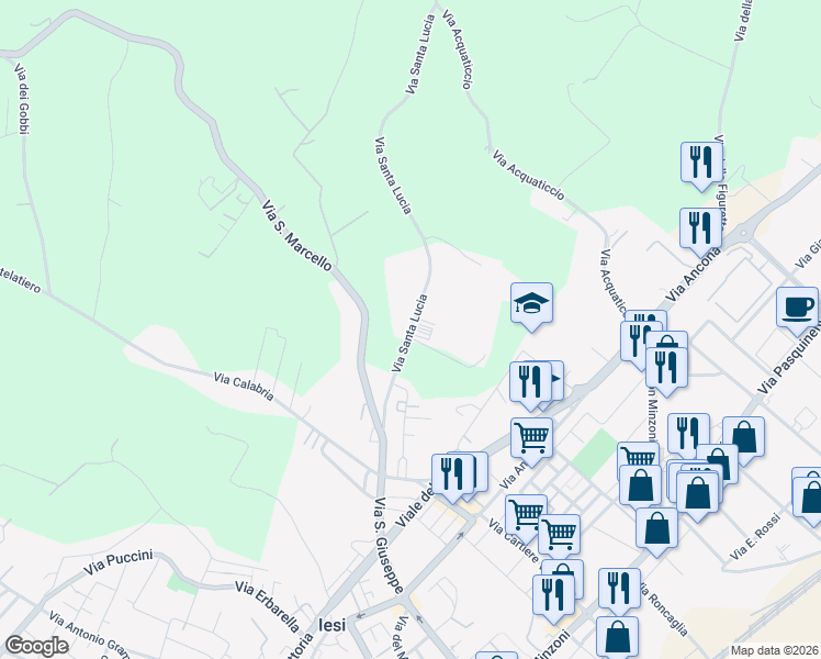 map of restaurants, bars, coffee shops, grocery stores, and more near in Provincia di Ancona