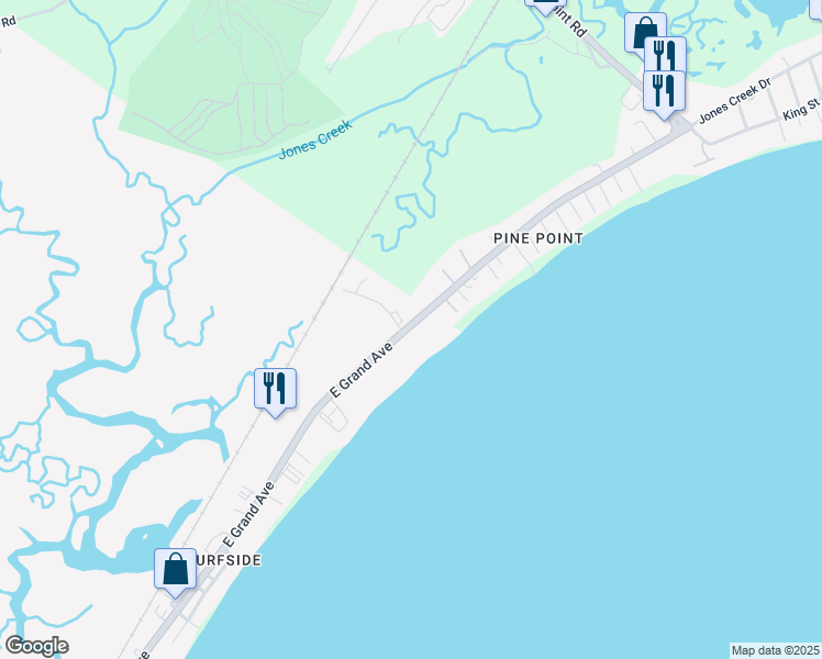 map of restaurants, bars, coffee shops, grocery stores, and more near 229 East Grand Avenue in Old Orchard Beach