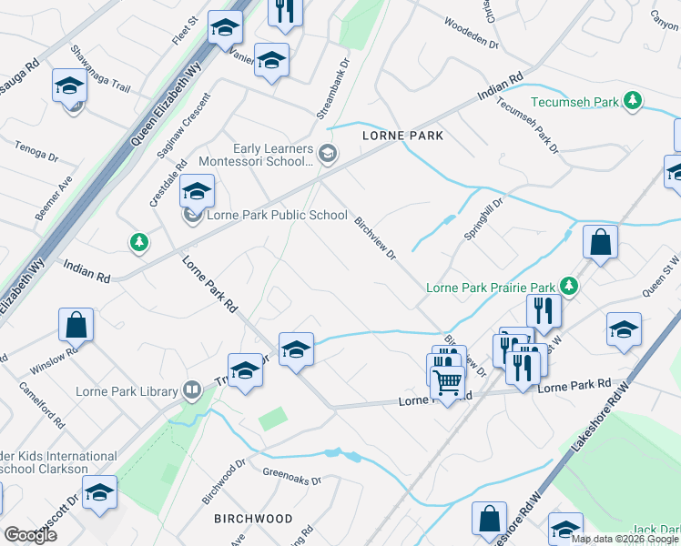map of restaurants, bars, coffee shops, grocery stores, and more near 1366 Aldo Drive in Mississauga