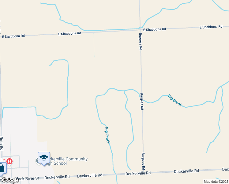map of restaurants, bars, coffee shops, grocery stores, and more near 3811 Burgess Road in Deckerville