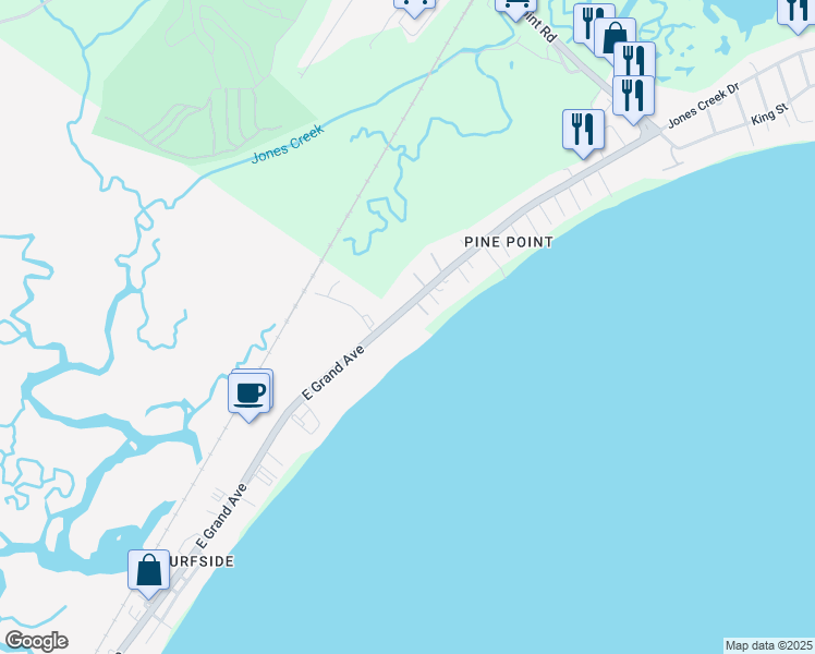 map of restaurants, bars, coffee shops, grocery stores, and more near 229 East Grand Avenue in Old Orchard Beach