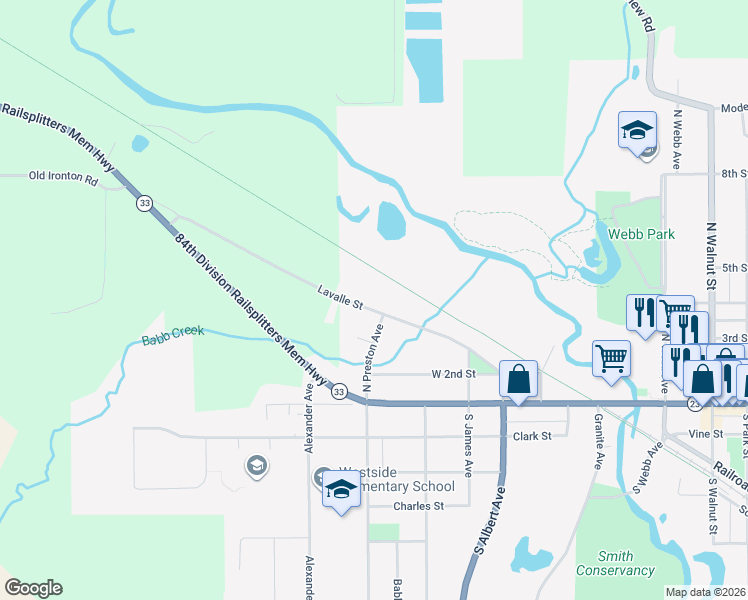 map of restaurants, bars, coffee shops, grocery stores, and more near 608 Lavalle Street in Reedsburg