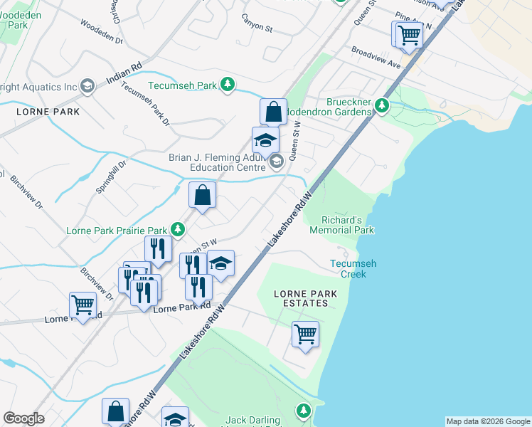 map of restaurants, bars, coffee shops, grocery stores, and more near 903 Maramis Court in Mississauga