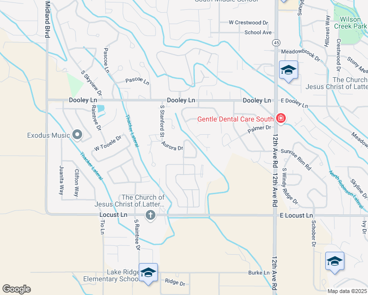 map of restaurants, bars, coffee shops, grocery stores, and more near 550 Aurora Drive in Nampa