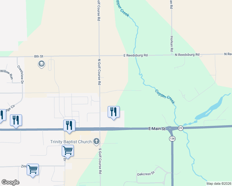 map of restaurants, bars, coffee shops, grocery stores, and more near E7173 Eagle Ridge Court in Reedsburg