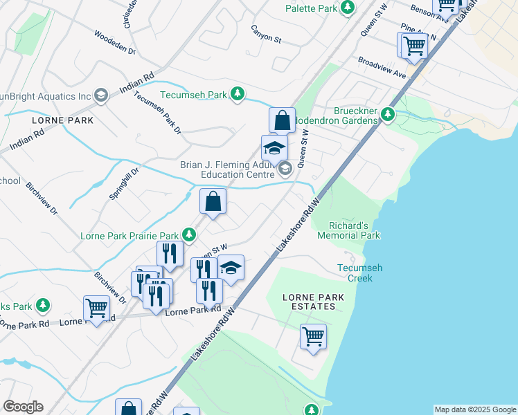 map of restaurants, bars, coffee shops, grocery stores, and more near 903 Maramis Court in Mississauga