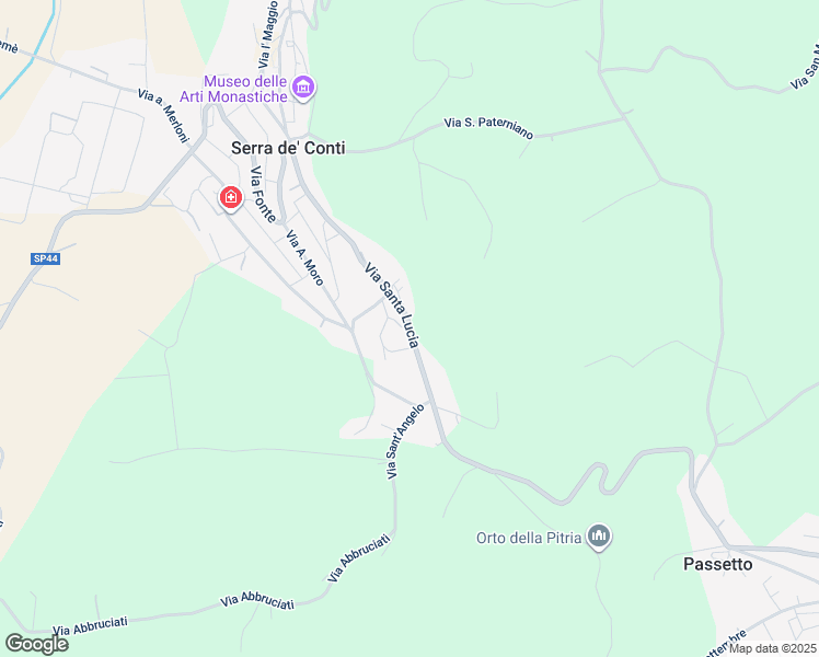 map of restaurants, bars, coffee shops, grocery stores, and more near 36 Via Santa Lucia in Serra De' Conti