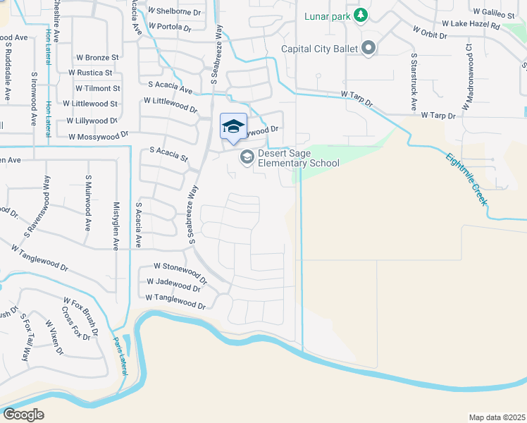 map of restaurants, bars, coffee shops, grocery stores, and more near 7326 South Cape View Way in Boise