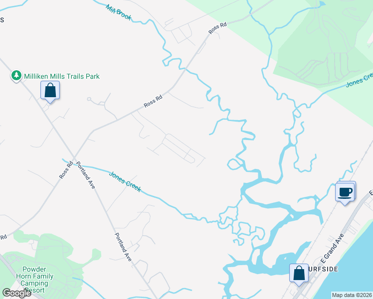 map of restaurants, bars, coffee shops, grocery stores, and more near 1 Seacoast Ln in Old Orchard Beach