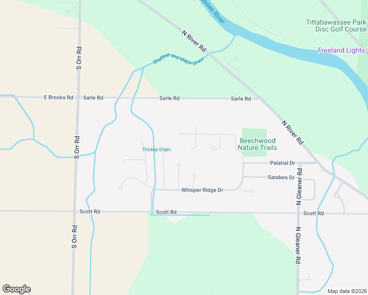 map of restaurants, bars, coffee shops, grocery stores, and more near 12543 Northern Woods Circle in Freeland