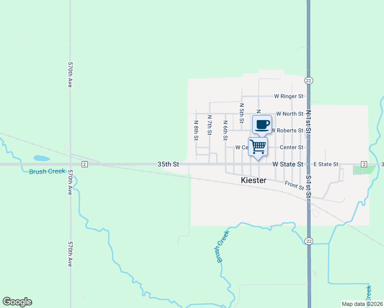 map of restaurants, bars, coffee shops, grocery stores, and more near 908 West State Street in Kiester