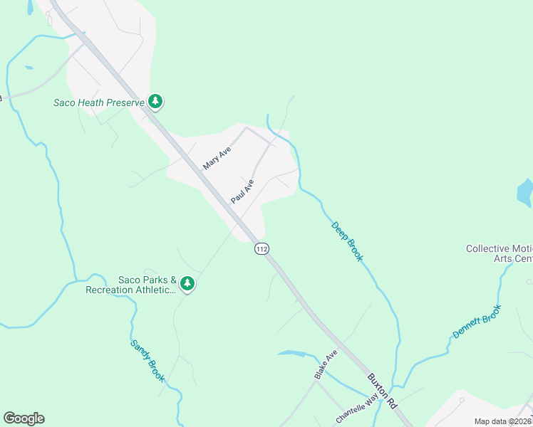 map of restaurants, bars, coffee shops, grocery stores, and more near 127A Buxton Road in Saco