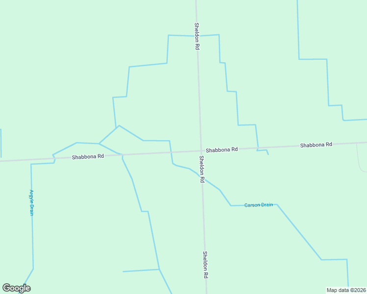 map of restaurants, bars, coffee shops, grocery stores, and more near 1506 Shabbona Road in Snover
