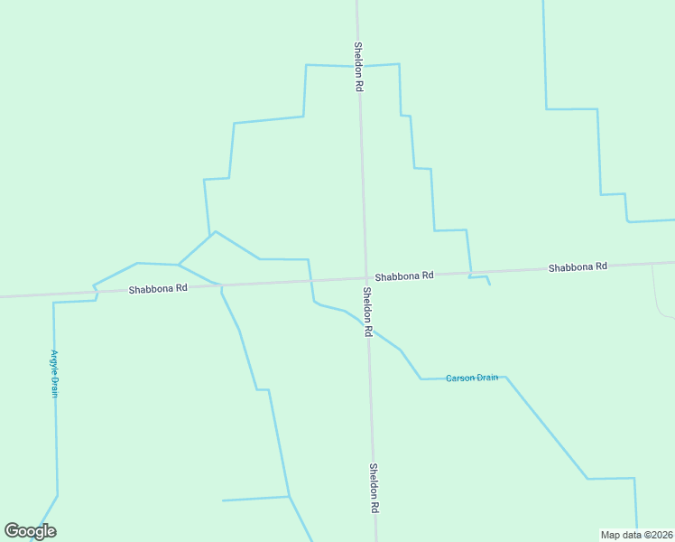 map of restaurants, bars, coffee shops, grocery stores, and more near 1506 Shabbona Road in Snover