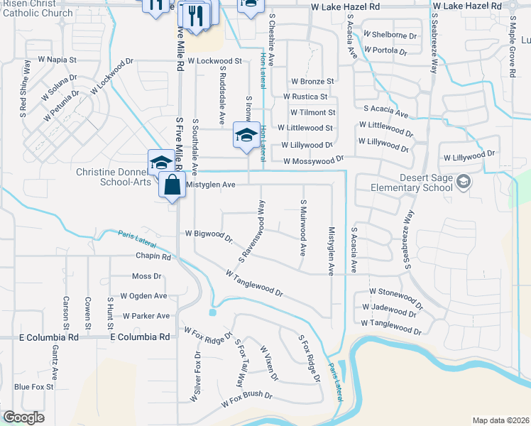 map of restaurants, bars, coffee shops, grocery stores, and more near 10098 West Shelterwood Court in Boise