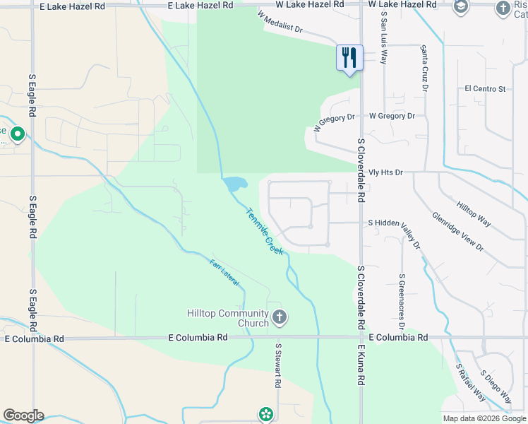 map of restaurants, bars, coffee shops, grocery stores, and more near 7199 South Culbertson Way in Boise
