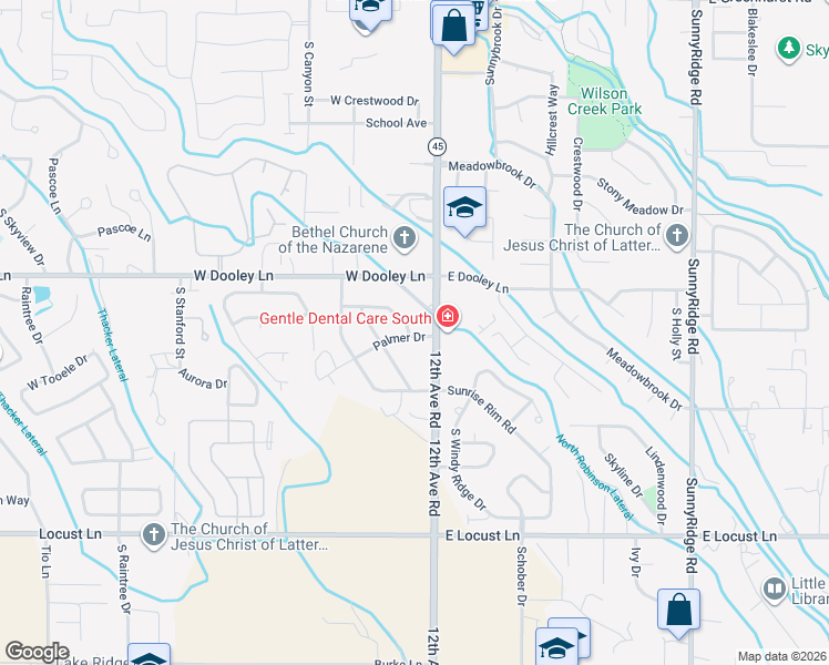 map of restaurants, bars, coffee shops, grocery stores, and more near 204 Palmer Drive in Nampa