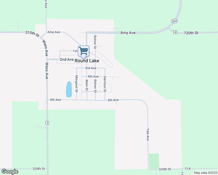 map of restaurants, bars, coffee shops, grocery stores, and more near 445 Harrison Street in Round Lake