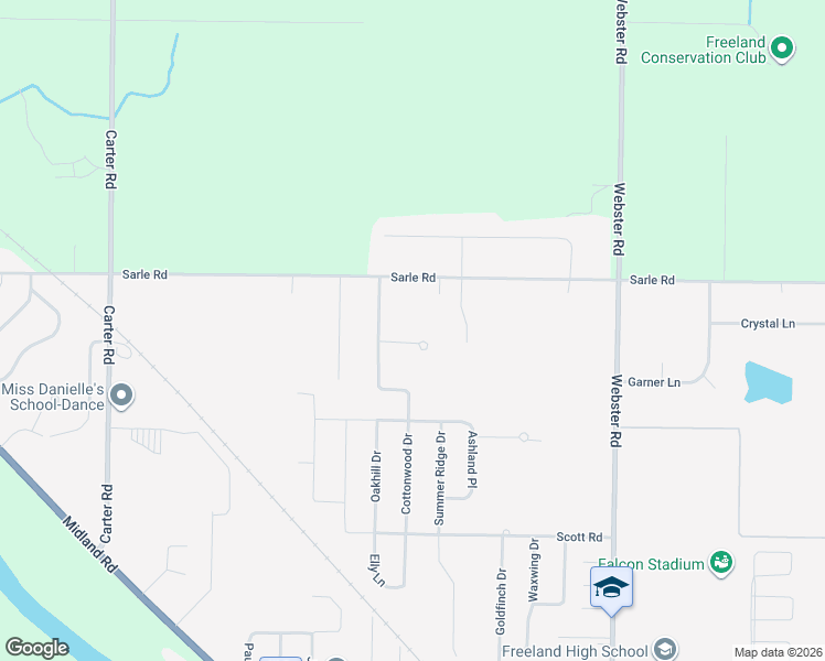map of restaurants, bars, coffee shops, grocery stores, and more near 10417 Hardwood Court in Freeland