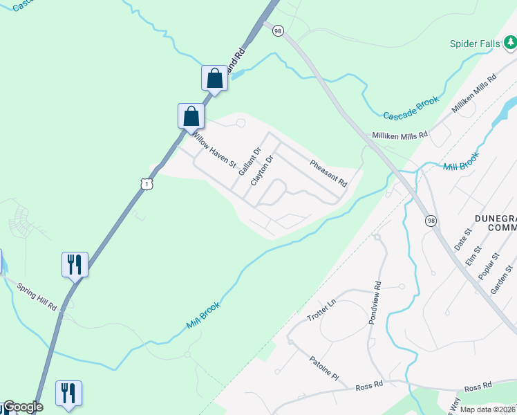 map of restaurants, bars, coffee shops, grocery stores, and more near 3 Meserve Circle in Saco