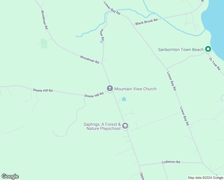 map of restaurants, bars, coffee shops, grocery stores, and more near Steele Hill Rd & Upper Bay Rd in Sanbornton
