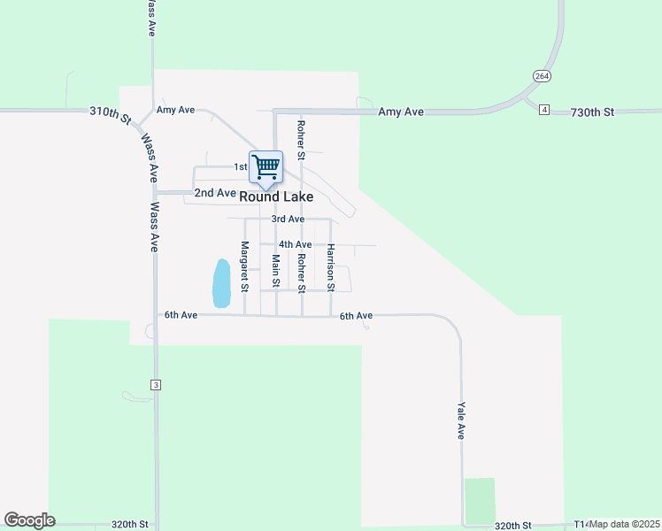 map of restaurants, bars, coffee shops, grocery stores, and more near 445 Harrison Street in Round Lake