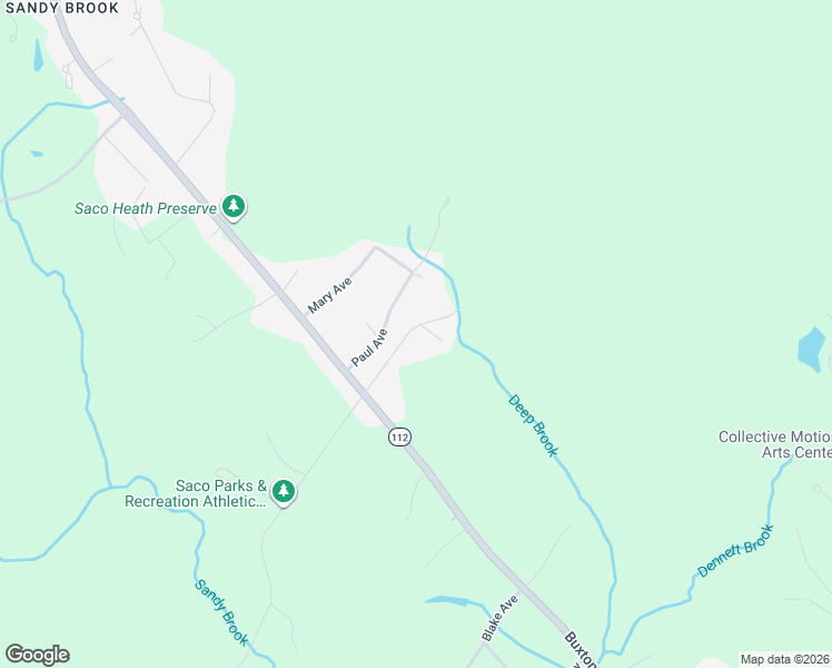 map of restaurants, bars, coffee shops, grocery stores, and more near 127A Buxton Road in Saco