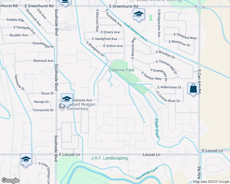 map of restaurants, bars, coffee shops, grocery stores, and more near 3937 East Clear Springs Drive in Nampa