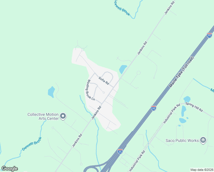map of restaurants, bars, coffee shops, grocery stores, and more near 3 Sofia Road in Saco