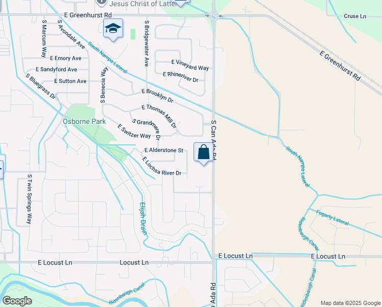 map of restaurants, bars, coffee shops, grocery stores, and more near 3150 South Clearwater Avenue in Nampa