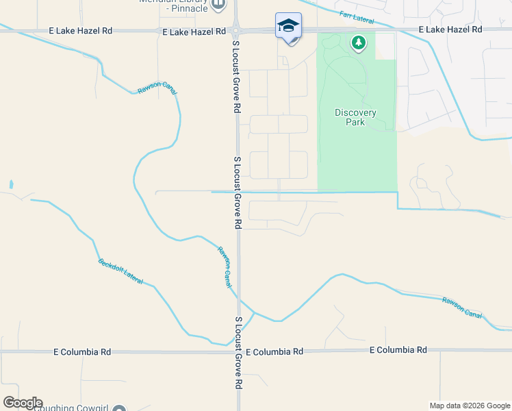 map of restaurants, bars, coffee shops, grocery stores, and more near 7242-7524 South Locust Grove Road in Meridian