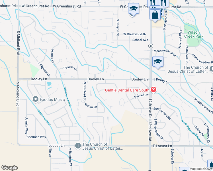 map of restaurants, bars, coffee shops, grocery stores, and more near 3111 South Canyon Street in Nampa
