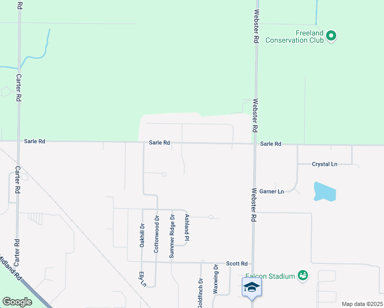 map of restaurants, bars, coffee shops, grocery stores, and more near 10283 Sarle Road in Tittabawassee Township