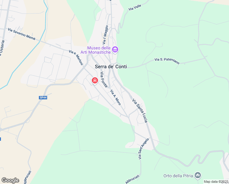 map of restaurants, bars, coffee shops, grocery stores, and more near 4 Via Pietro Nenni in Serra De' Conti