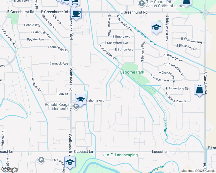 map of restaurants, bars, coffee shops, grocery stores, and more near 3137 South Avondale Avenue in Nampa