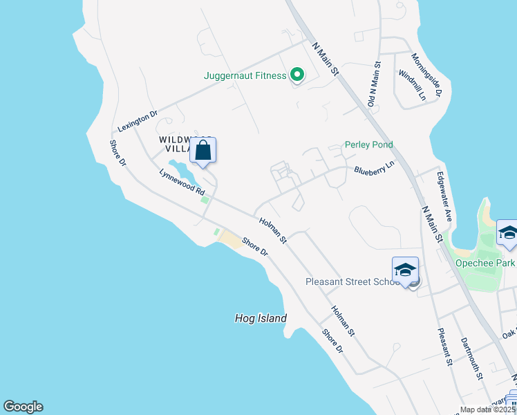 map of restaurants, bars, coffee shops, grocery stores, and more near 182 Blueberry Lane in Laconia