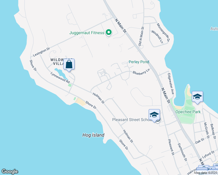 map of restaurants, bars, coffee shops, grocery stores, and more near 150 Blueberry Lane in Laconia