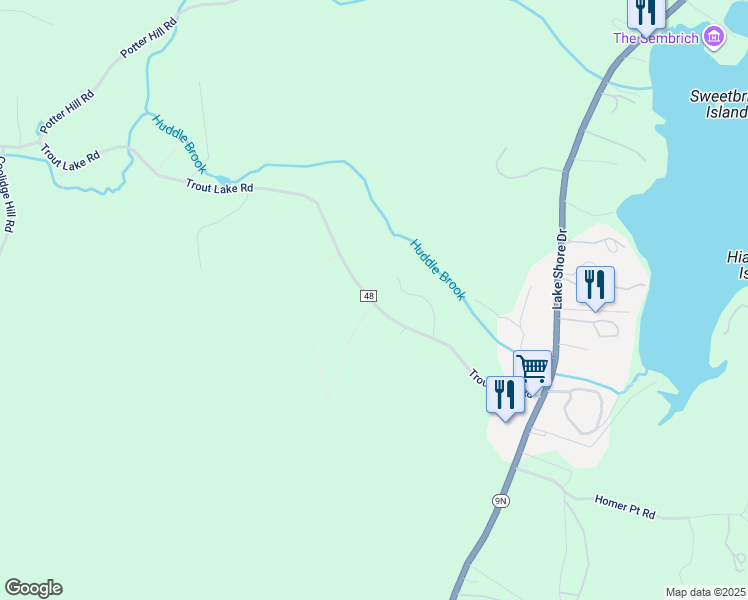 map of restaurants, bars, coffee shops, grocery stores, and more near 893 Trout Lake Road in Bolton