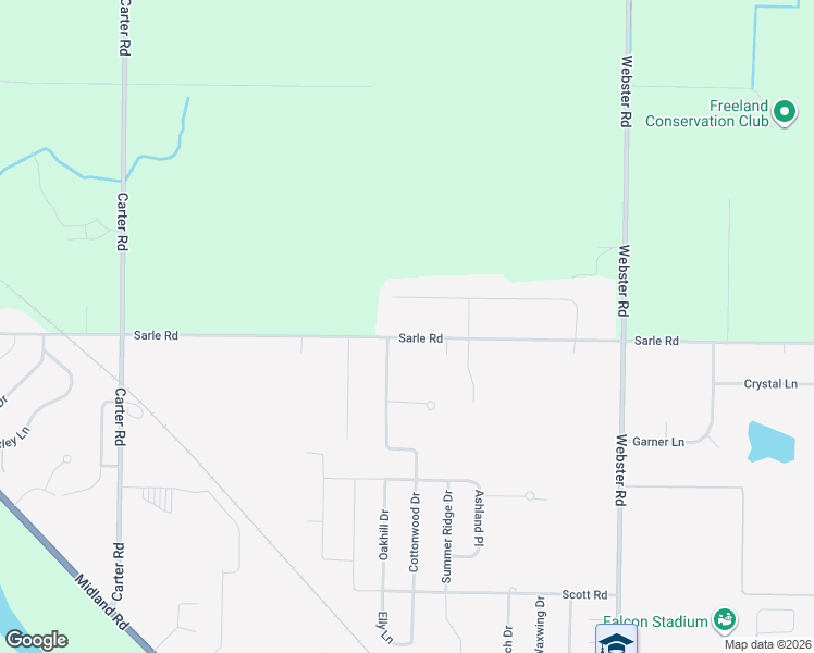 map of restaurants, bars, coffee shops, grocery stores, and more near 10432 Sarle Road in Freeland