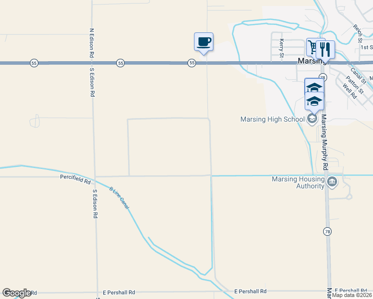 map of restaurants, bars, coffee shops, grocery stores, and more near in Marsing
