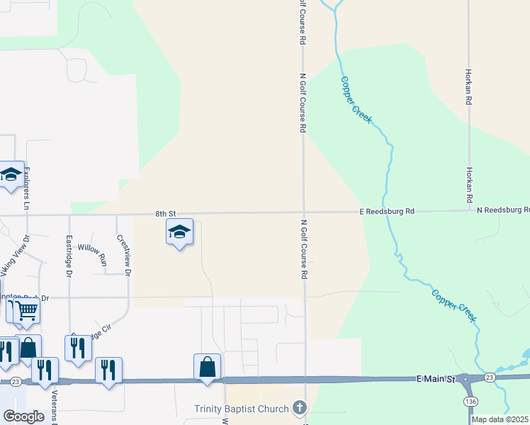 map of restaurants, bars, coffee shops, grocery stores, and more near East Reedsburg Road in Reedsburg