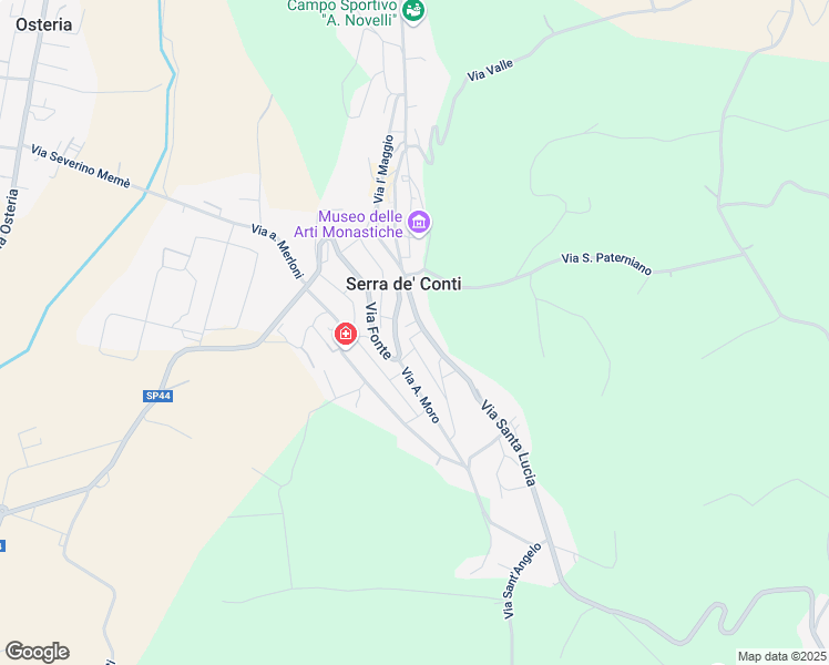 map of restaurants, bars, coffee shops, grocery stores, and more near 4 Via Pietro Nenni in Serra De' Conti