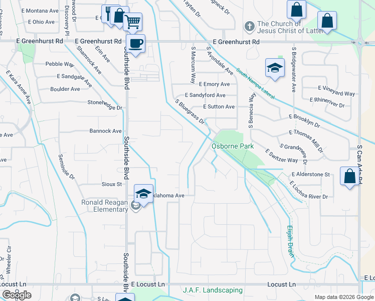 map of restaurants, bars, coffee shops, grocery stores, and more near 3099 South Avondale Avenue in Nampa