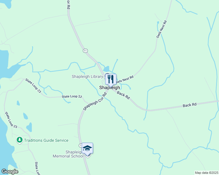 map of restaurants, bars, coffee shops, grocery stores, and more near in Shapleigh