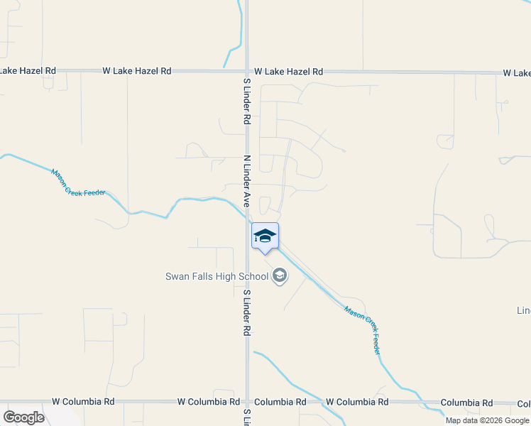 map of restaurants, bars, coffee shops, grocery stores, and more near 7052 South Catfish Creek Avenue in Meridian
