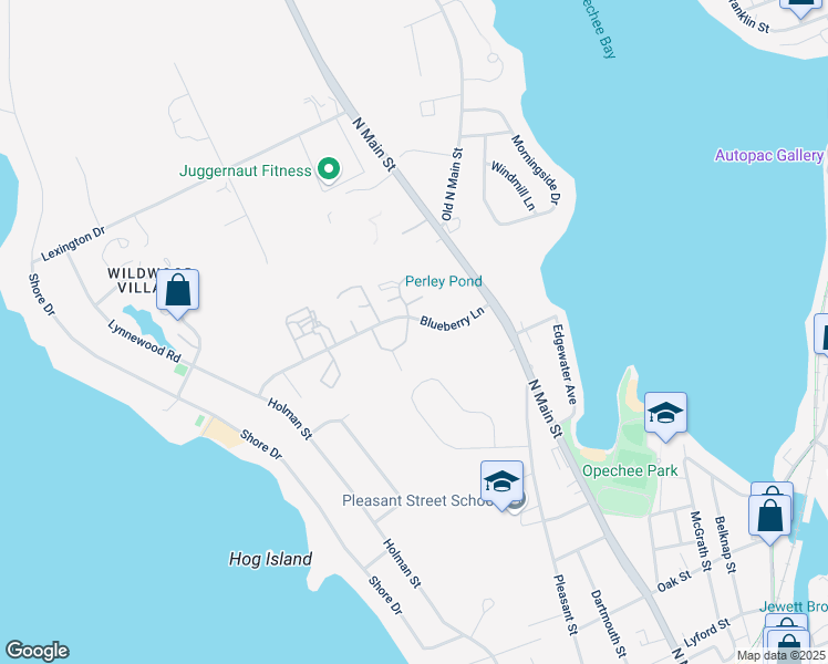 map of restaurants, bars, coffee shops, grocery stores, and more near 10 Estates Circle in Laconia