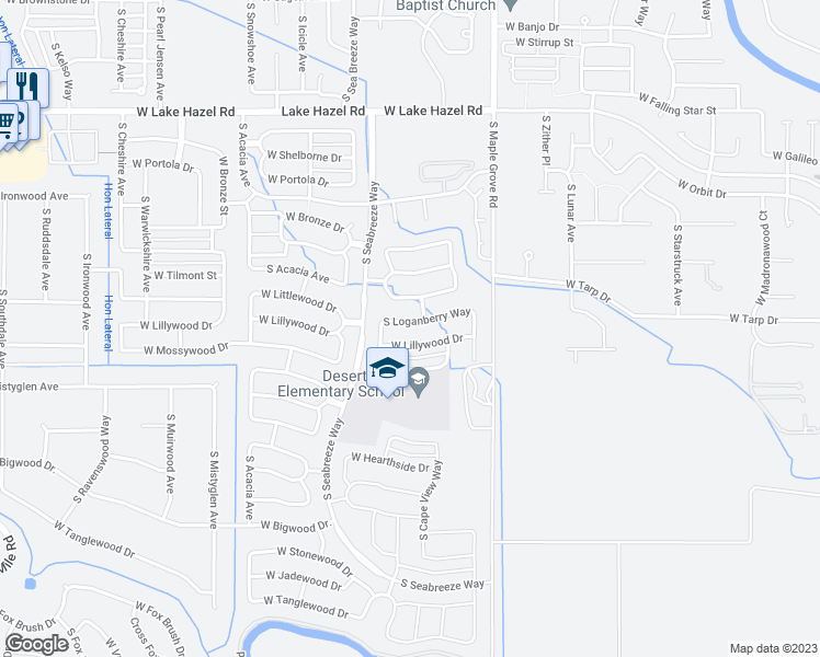 map of restaurants, bars, coffee shops, grocery stores, and more near 9251 West Littlewood Drive in Boise