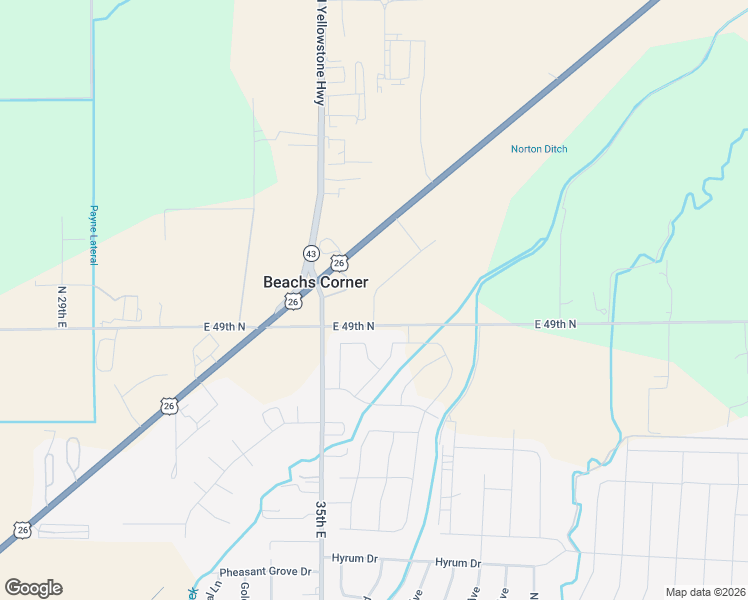 map of restaurants, bars, coffee shops, grocery stores, and more near 4950 Beach Drive in Ammon